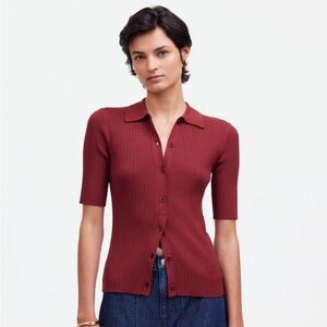 Madewell The Signature Knit Sweater Polo Tee